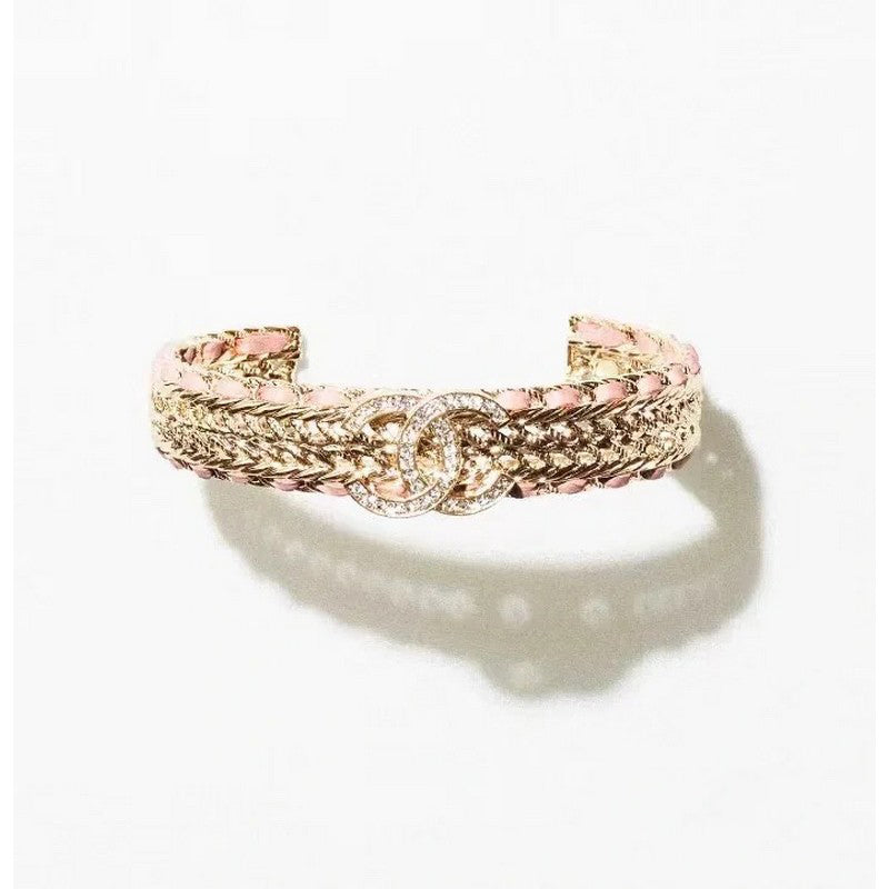 18K CC Pink Strass Cuff Bracelet