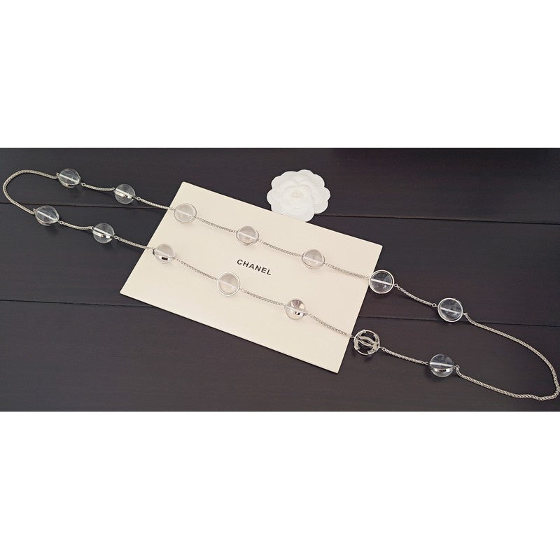18K CC Crystal Bead Long Necklace