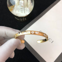 18K Double G Icon Blossom Enamel Bangle Bracelet