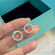 18K T Circle Diamonds Earrings