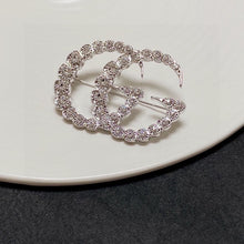 18K Double G Crystal Brooch