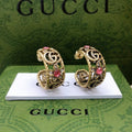 18K GG Pink Crystal Earrings