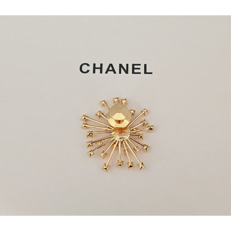 18K CC Sun Flower Diamond Brooch