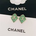 18K CC Green Earrings