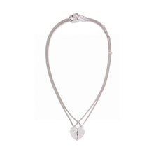 18K Balenciaga Lovelock Set Of Two Silver-tone Crystal Necklaces