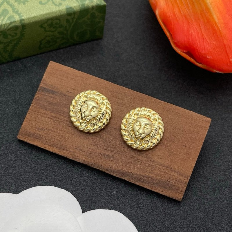 18K GG Lion Earrings