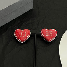 18K BB Red Heart Earrings