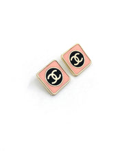 18K CC Square Pink Earrings