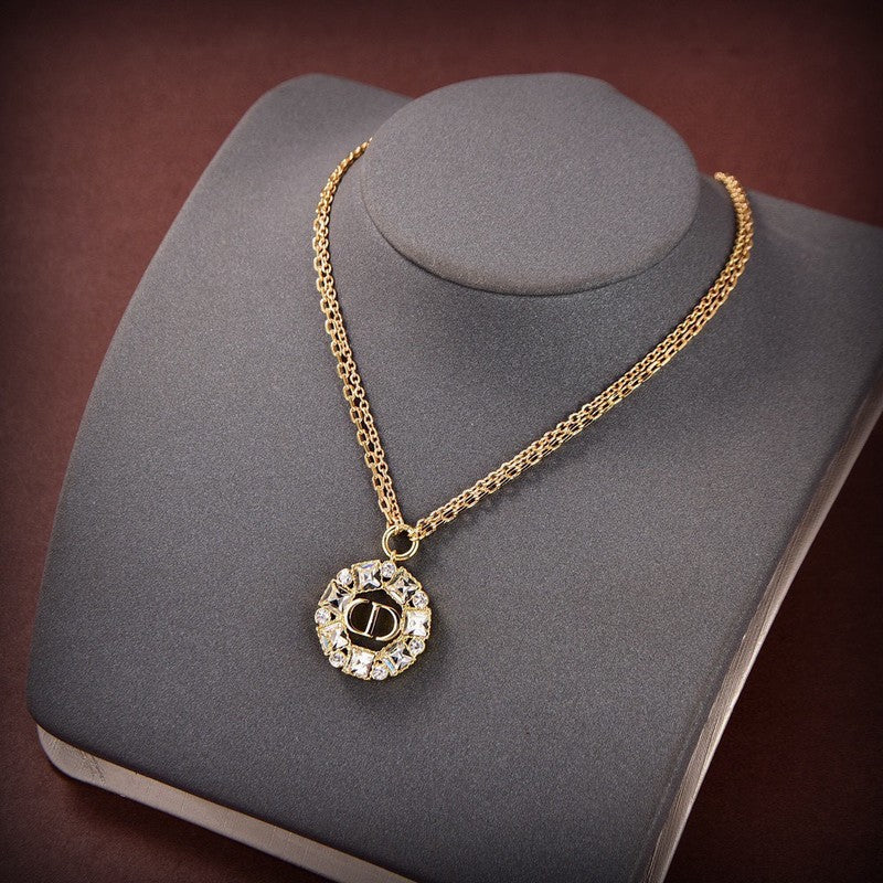 18K Petit CD Crystals Necklace