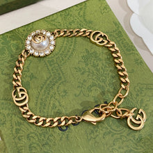 18K Gucci Interlocking G Pearl Chain Bracelet