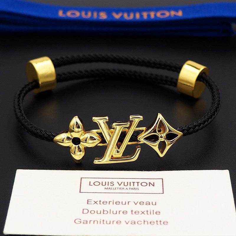18K Louis Monogram Black Gold Bracelet