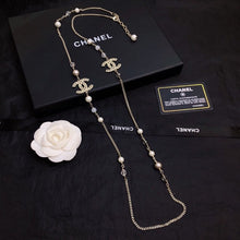 18K CC Long Pearl Necklace