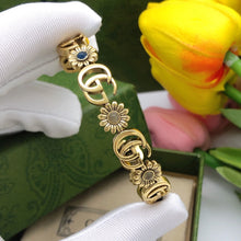 18K Double G Flowers Open Cuff Bracelet