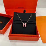 18K Mini Pop H Pink Necklace