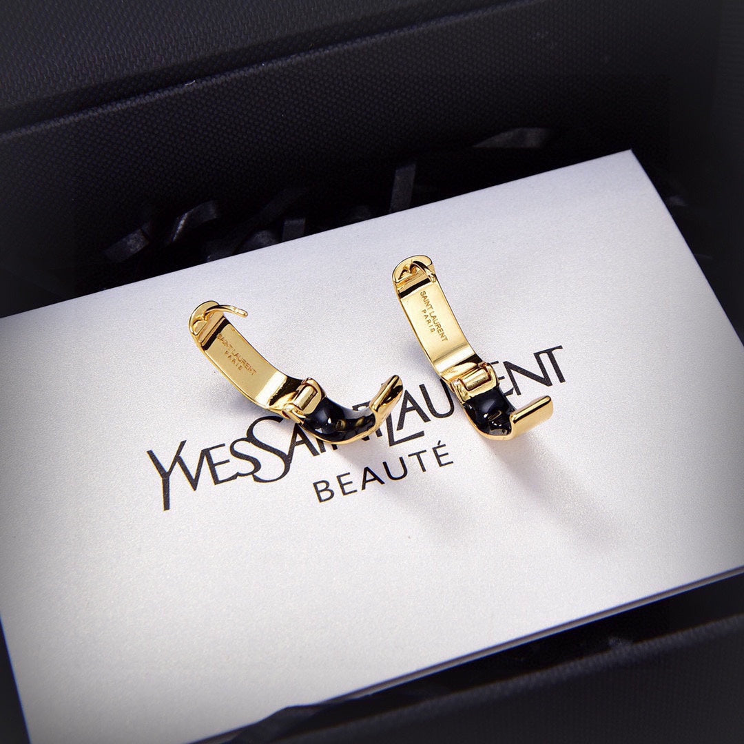 18K Saint Black Earrings