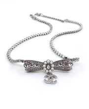 18K CC Diamonds Bow Tie Necklace