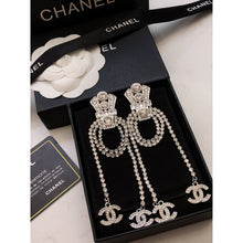 18K CC Tassel Crystal Earrings