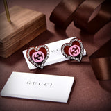 18K GG Pink Heart Earrings