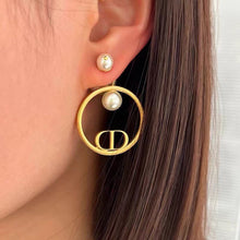 18K CD Circle Pearls Earrings