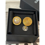 18K CC Yellow Gold Pearl Earrings
