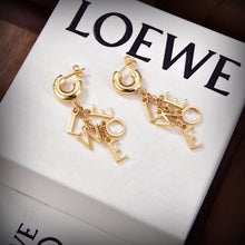 18K Anagram Script Earrings