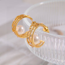 18K CD D-Backstage Pearl Earrings