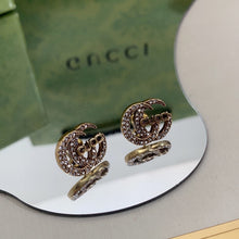 18K Double G Logo Diamonds Earrings