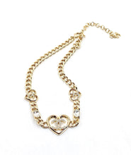 18K CC Heart Diamonds Chain Necklace