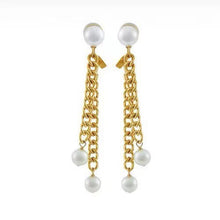 18K Triomphe Pearls Long Earrings