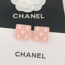 18K CHANEL CC Pink Resin Earrings