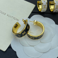 18K Louis Nanogram Enamel Earrings