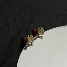 18K CC Red Bead Earrings