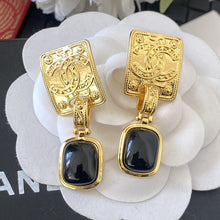18K CHANEL Black Crystal Earrings