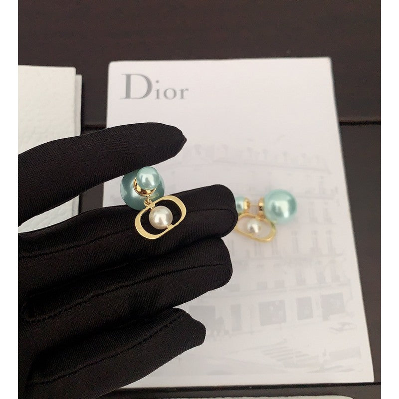 18K CD Tribales Blue Pearl Earrings