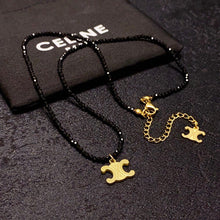 18K Coeur Black Crystals Necklace