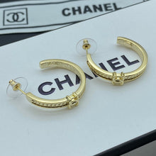 18K CC Circle Zircon Earrings