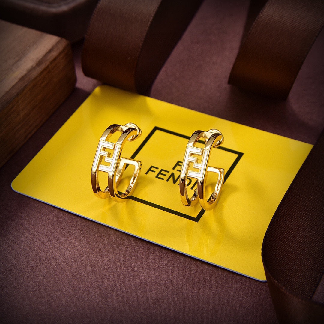 18K F Forever Oval Earrings