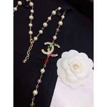 18K CC Color Long Pearl Necklace