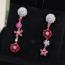 18K VCA Flower Diamond Earrings