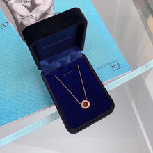18K T Diamond & Turquoise Circle Pendant Necklace