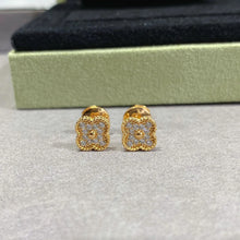 18K Vintage Alhambra Diamonds Earrings