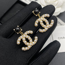 18K Pearl CC Pendant Earrings