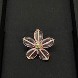 18K CC Pink Resin Flower Brooch