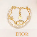 18K CD Pearls Gold Chain Bracelet