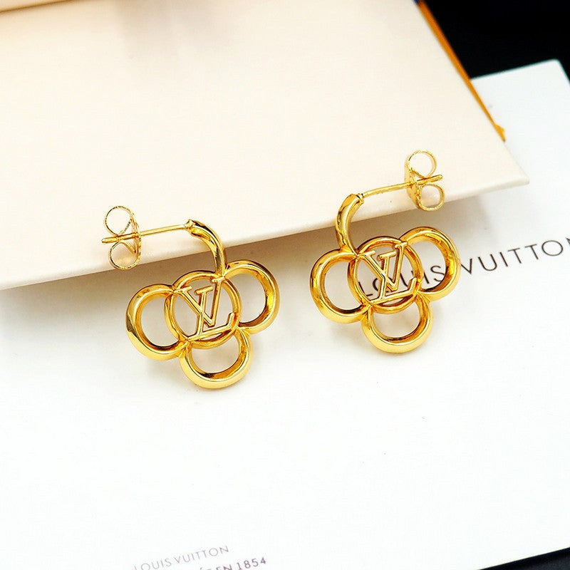 18K Louis Hollow Gold Earrings
