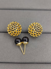 18K CD Tribales Black Stone-Effect Resin Pearls Earrings