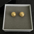18K CC Gold Round Earrings