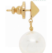 18K Vlogo Pearl Earrings