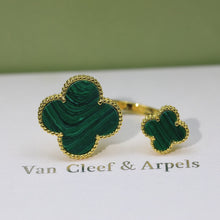 18K Magic Alhambra Malachite Clover Ring