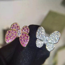 18K Two Butterfly Between the Finger Sapphire Ring